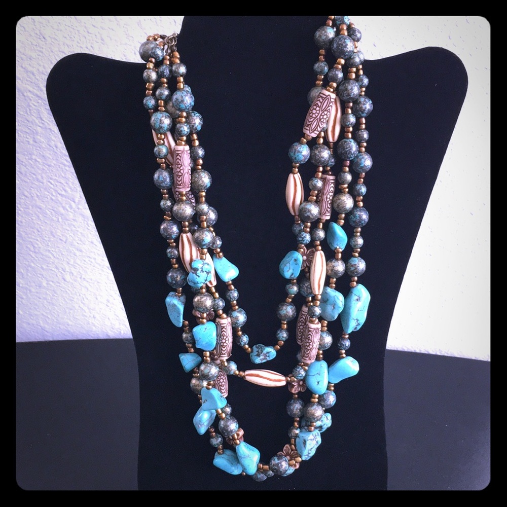 Island theme necklace with matching earrings